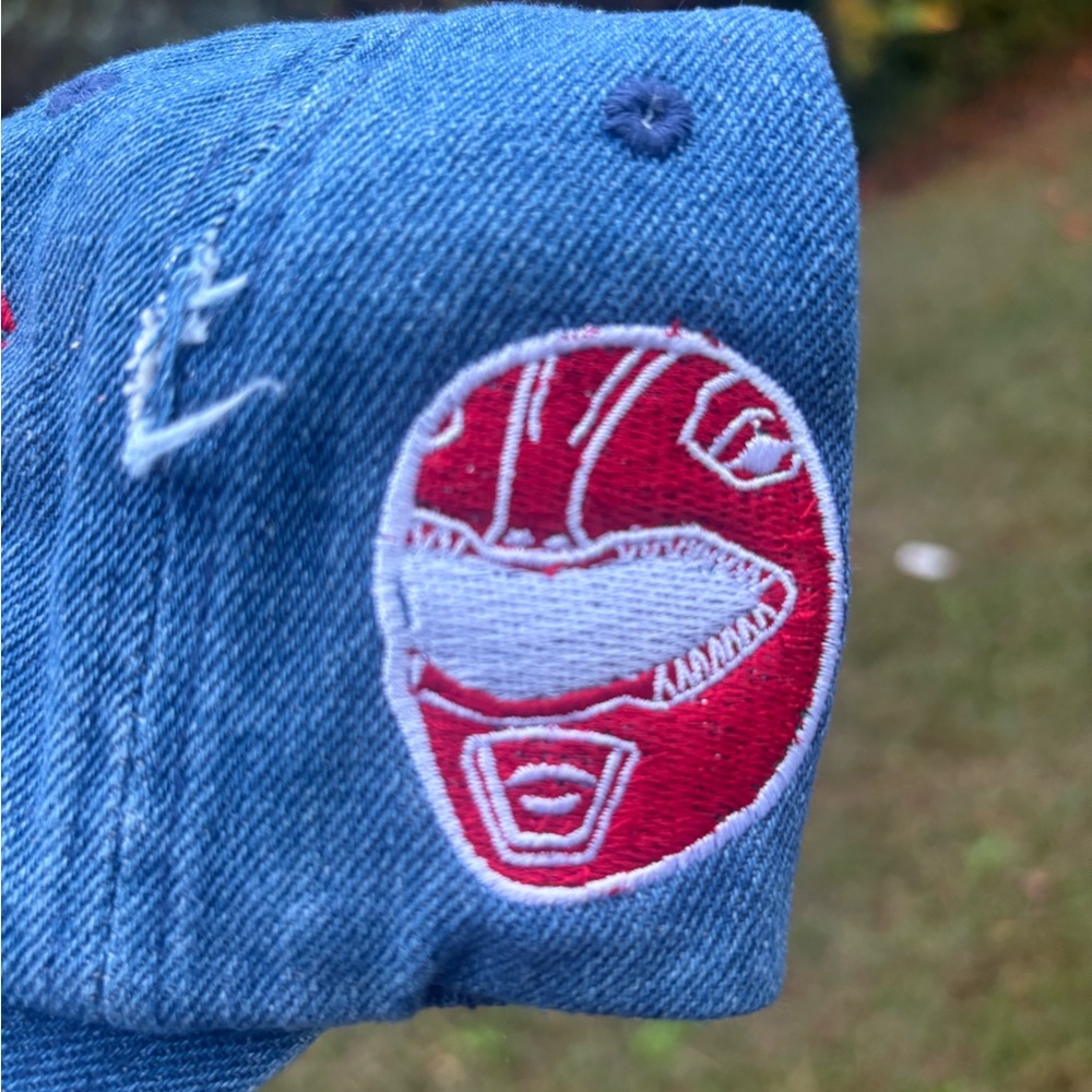 Power Ranger Denim Hat - Blue with Red Logo (Red Power Ranger) - Picture 4 of 15
